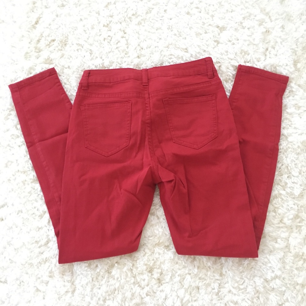 Red Ripped Jeans - Picture 2 of 4